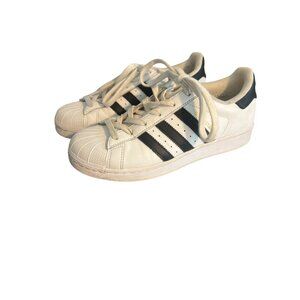 Adidas Superstar White Black Sneakers Leather Low Top Design PGD 789006 Sz 6.5